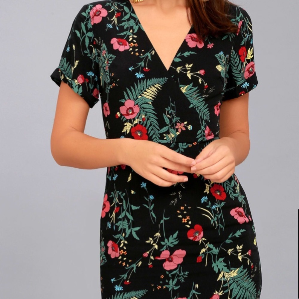 Lulus Night in the Jungle Floral Print Dress
